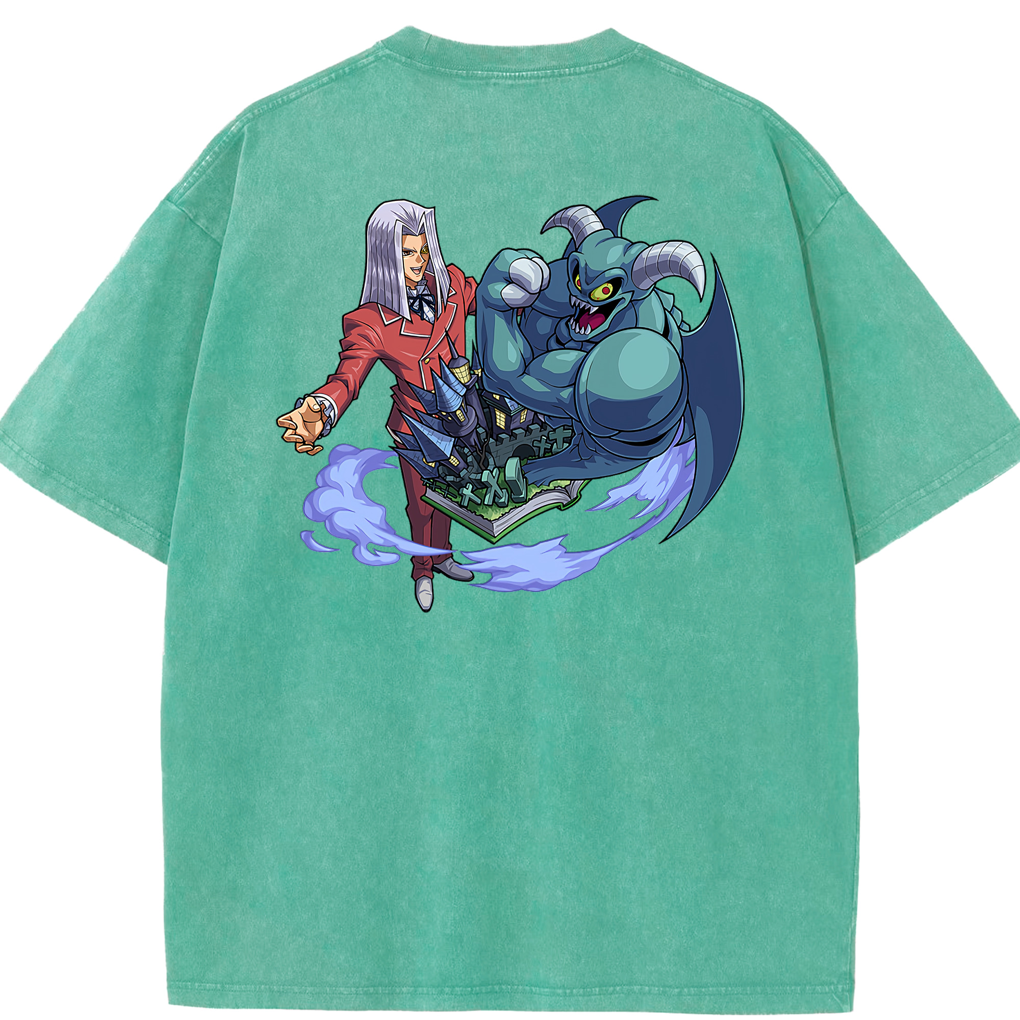 （画像用） 遊☆戯☆王 Yu-Gi-Oh! 綿100% ヴィンテージ風 半袖Tシャツ（背面プリント）